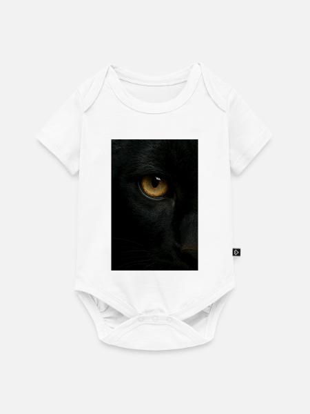 Mystischer Schwarzer Panther Blick - Baby Premium Kurzarmbody - Weiß
