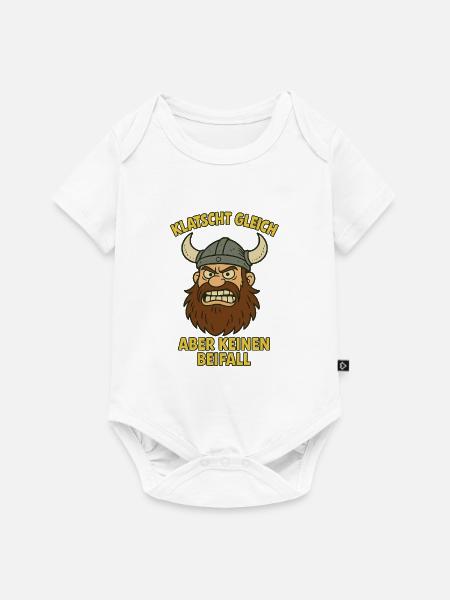 Klatscht gleich...witziger Wikinger - Baby Premium Kurzarmbody - Weiß