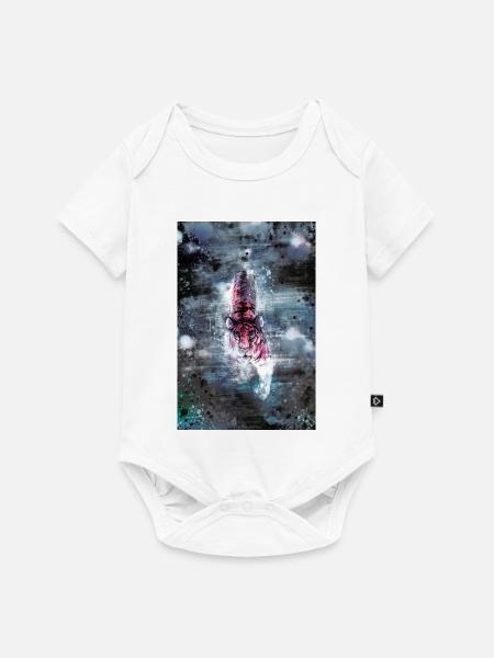 Schwimmendertiger Poster - Baby Premium Kurzarmbody - Weiß