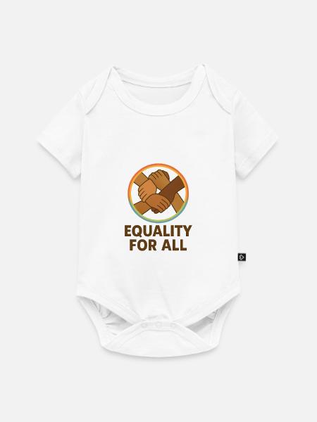 Unity Hands Kreisförmiges Emblem-Design - Baby Premium Kurzarmbody - Weiß