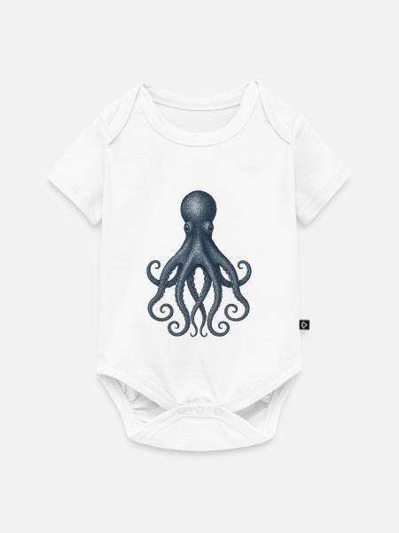 Zeitgenössischer Oktopus Abstraktes Design - Baby Premium Kurzarmbody - Weiß