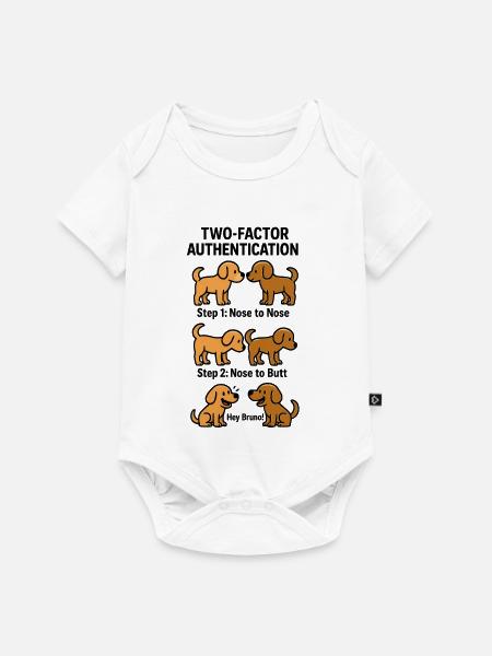 Two Factor Authentication Hunde - Baby Premium Kurzarmbody - Weiß