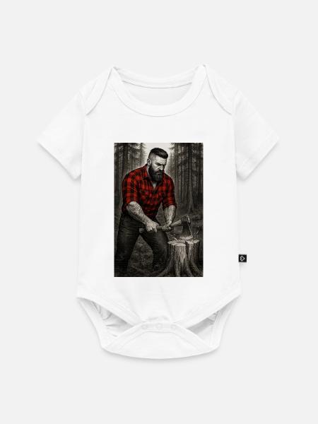 Holzfäller im Wald - Baby Premium Kurzarmbody - Weiß
