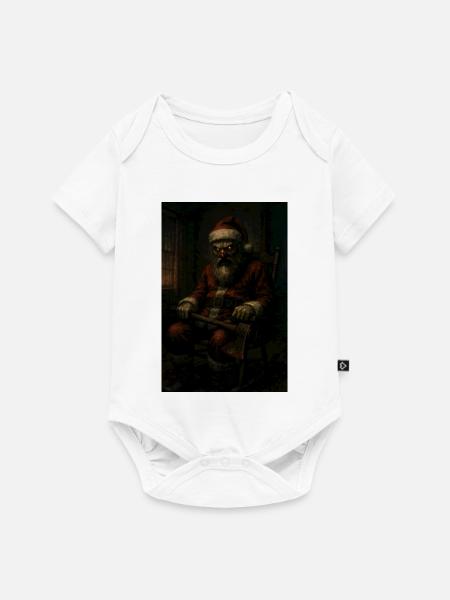 Dunkler Weihnachtsmann mit Axt - Baby Premium Kurzarmbody - Weiß