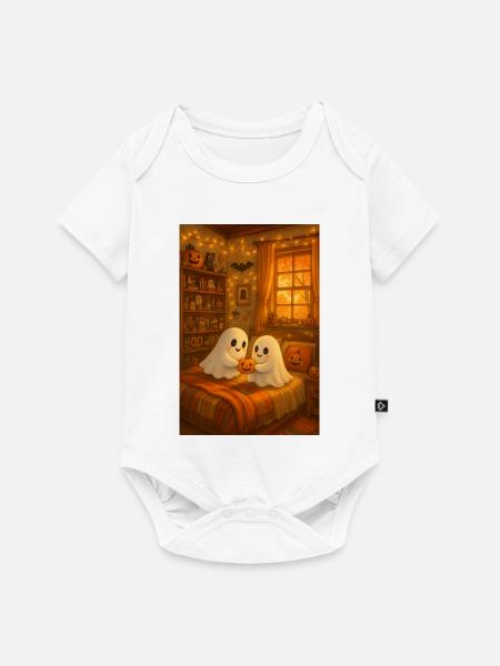 Halloween süße Geister - Baby Premium Kurzarmbody - Weiß