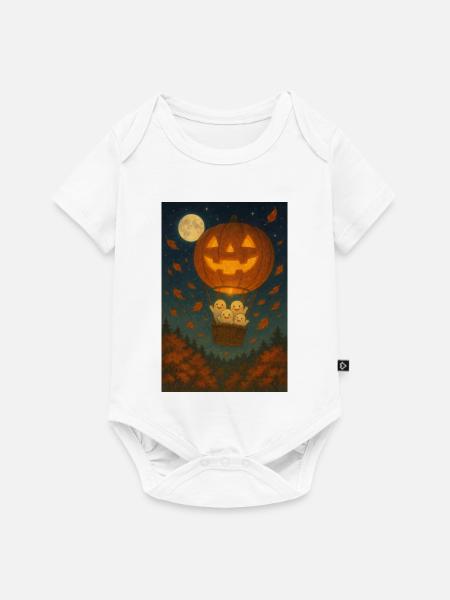Kürbis Halloween Geister - Baby Premium Kurzarmbody - Weiß