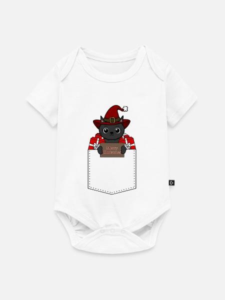 Katze Weihnachten - Baby Premium Kurzarmbody - Weiß