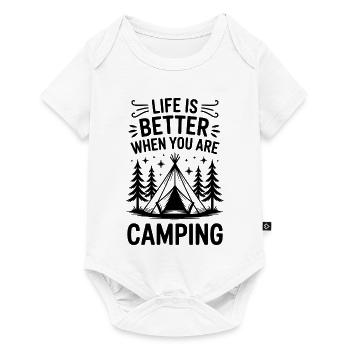 Camping Outdore Saying Camper - Baby Premium Kurzarmbody - Weiß - Vorne