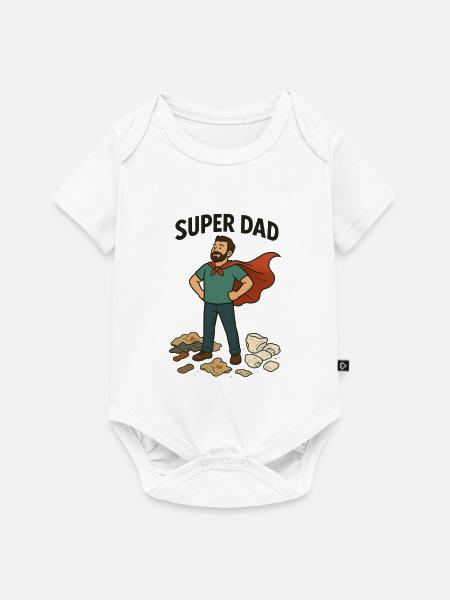 Super Dad Capeheld - Baby Premium Kurzarmbody - Weiß
