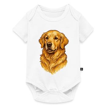 Golden Retriever Dog Portrait - Baby Premium short-sleeve bodysuit - white - Front