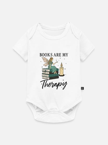 Bücher sind meine Therapie - Baby Premium Kurzarmbody - Weiß