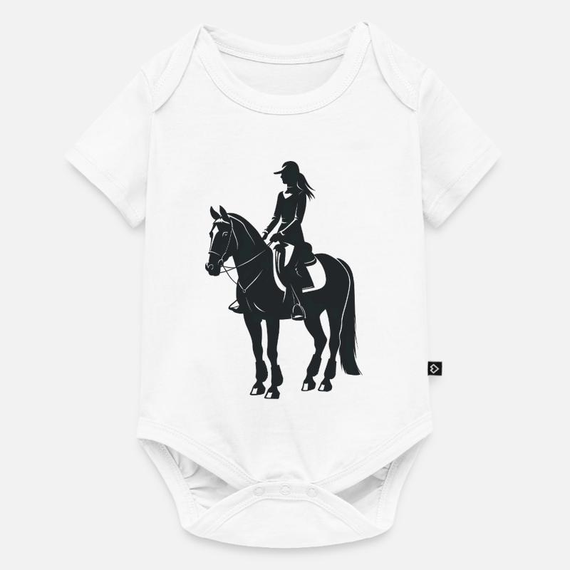 Équidé et cheval - Logo Cool Silhouette - Body à manches courtes Premium Bébé - blanc