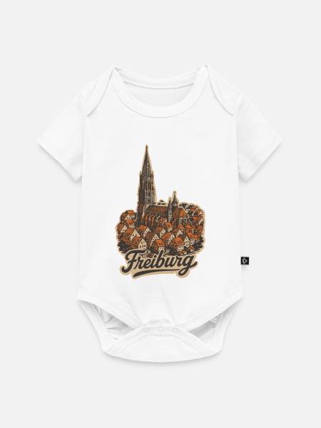 Freiburg Altstadt mit Handlettering - Baby Premium Kurzarmbody - Weiß