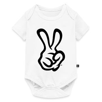 Signaux de la main de la victoire (main droite / 1C) - Body à manches courtes Premium Bébé - blanc - Devant