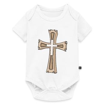 Ornate Cross Crest - Baby Premium short-sleeve bodysuit - white - Front