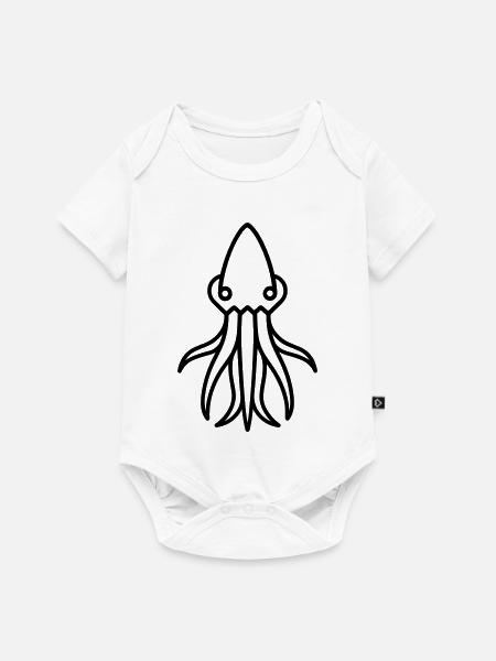 Tintenfisch - Baby Premium Kurzarmbody - Weiß