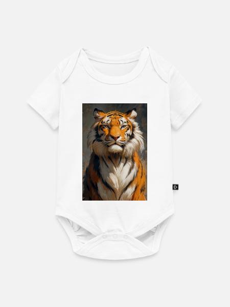 Illustration eines Tigers - Baby Premium Kurzarmbody - Weiß