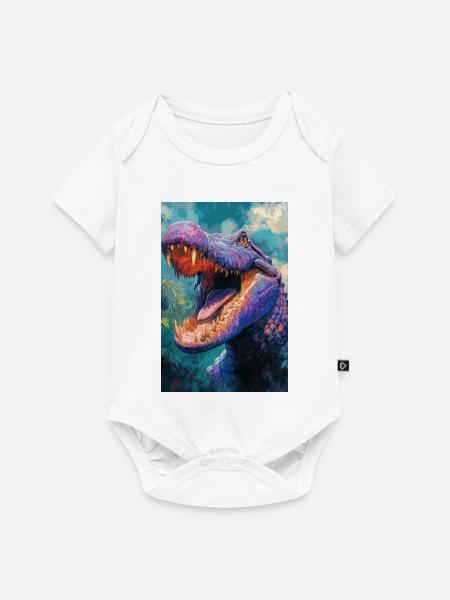 Illustration eines Krokodils - Baby Premium Kurzarmbody - Weiß