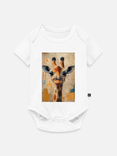 Illustration einer Giraffe - Baby Premium Kurzarmbody - Weiß
