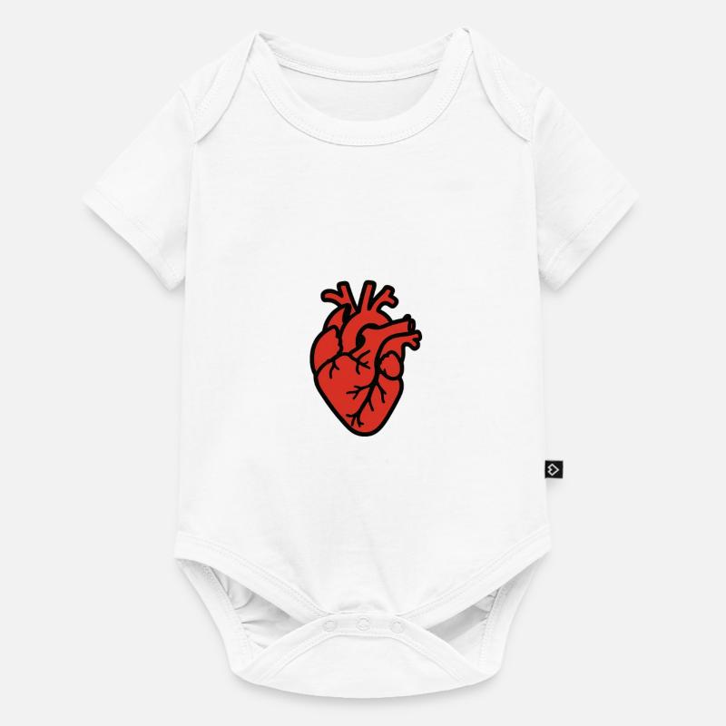 cuore_anatomico - Baby Premium Kurzarmbody - Weiß