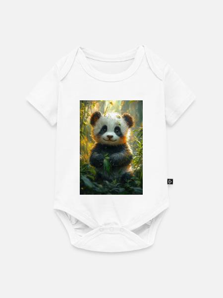Illustration eines Pandas - Baby Premium Kurzarmbody - Weiß