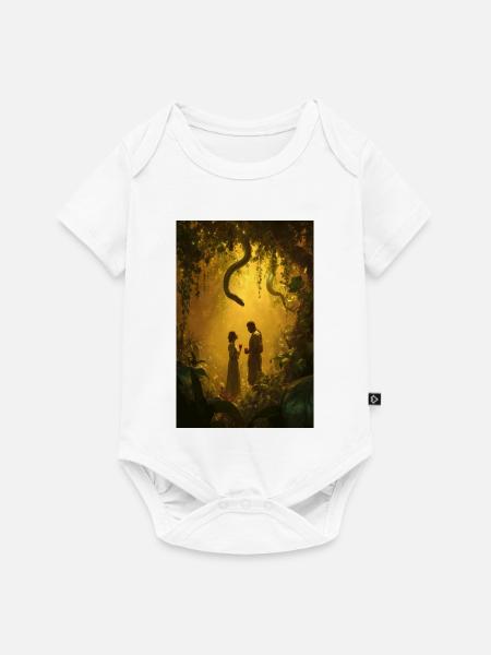Verzauberte Dschungel-Romantik - Baby Premium Kurzarmbody - Weiß
