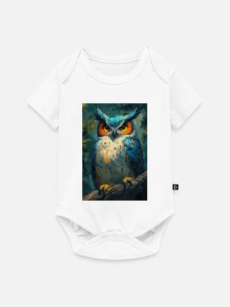 Illustration einer Eule - Baby Premium Kurzarmbody - Weiß