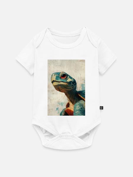 Illustration einer Schildkröte - Baby Premium Kurzarmbody - Weiß