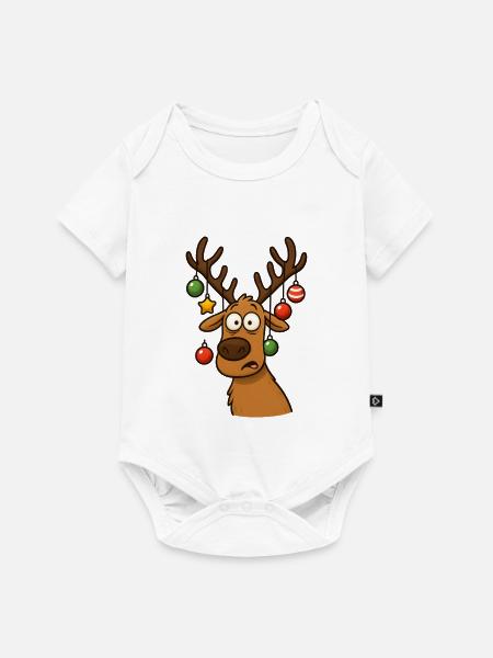 Rentier - Baby Premium Kurzarmbody - Weiß