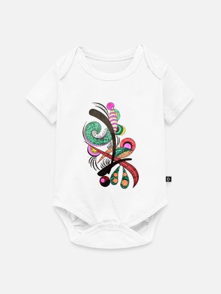 Abstrakte Farbspiralen - Baby Premium Kurzarmbody - Weiß