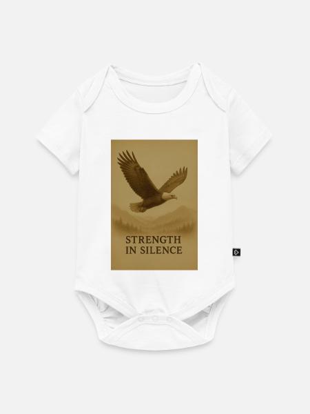 Stärke in der Stille, Adler - Baby Premium Kurzarmbody - Weiß