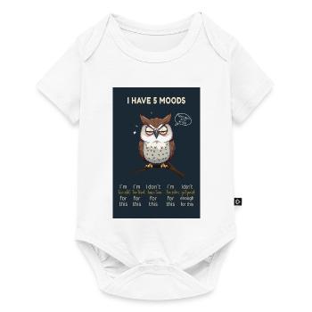 J’ai 5 humeurs-motif de hibou drôle avec le dicton - Body à manches courtes Premium Bébé - blanc - Devant