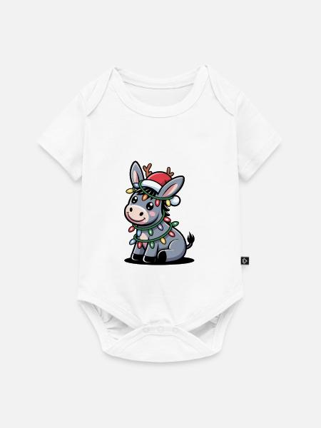 Esel Elfe Weihnachten - Baby Premium Kurzarmbody - Weiß