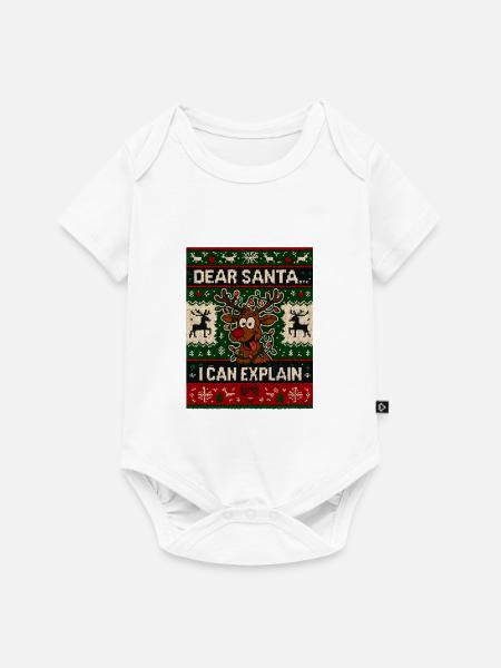 Dear Santa I Can Explain - Baby Premium Kurzarmbody - Weiß