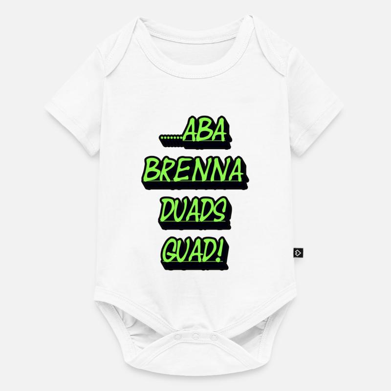 Duads quadruples à blocs de texte vert néon - Body à manches courtes Premium Bébé - blanc
