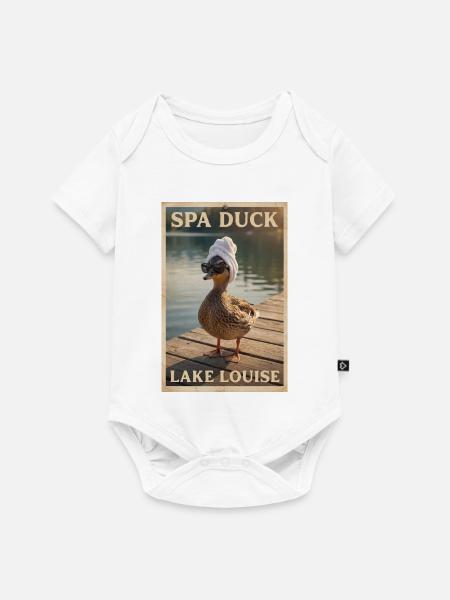 Spa Duck am Lake Louise - Baby Premium Kurzarmbody - Weiß