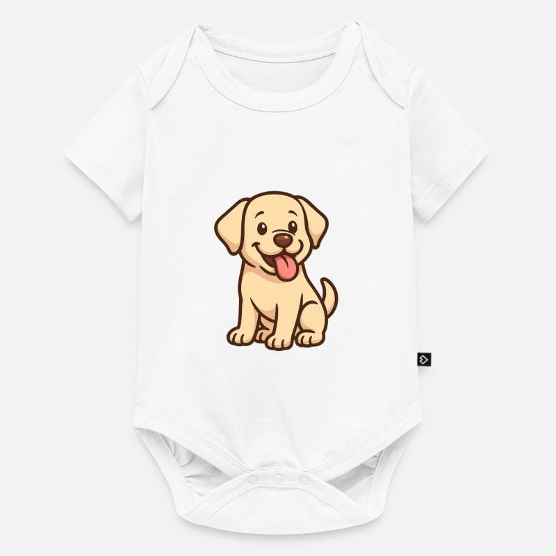 Chiot animé mignon - Body à manches courtes Premium Bébé - blanc
