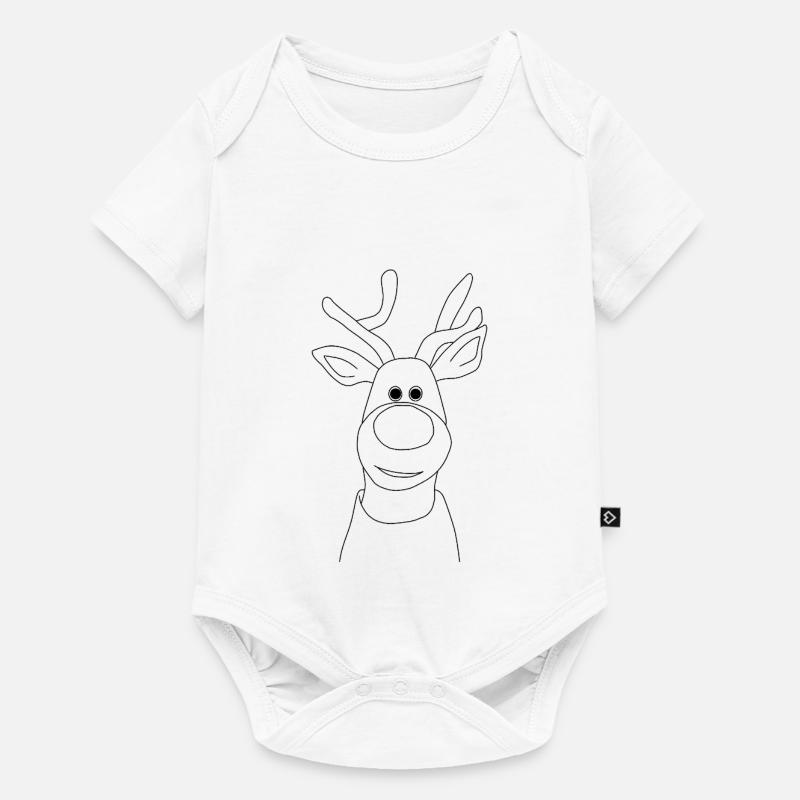 Renne de Noël - Body à manches courtes Premium Bébé - blanc