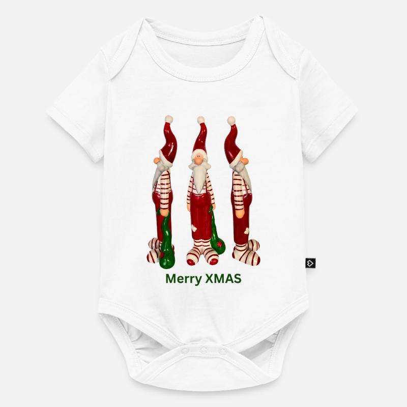 Trio du Père Noël Joyeux Noël - Body à manches courtes Premium Bébé - blanc