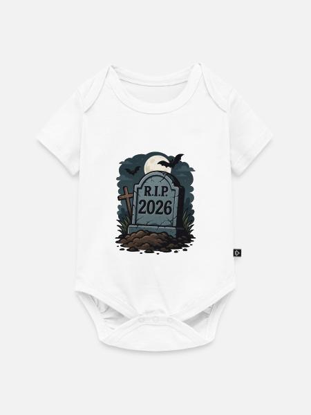 Ruhe in Frieden 2026 Halloween Grabstein - Baby Premium Kurzarmbody - Weiß