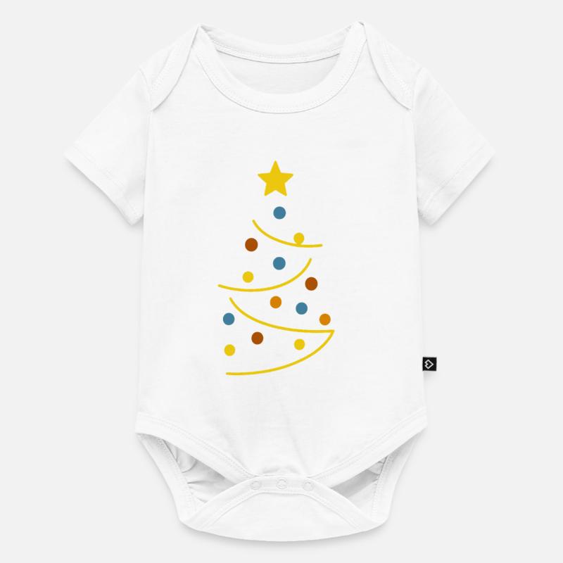 Arbre de Noël coloré et graphique - Body à manches courtes Premium Bébé - blanc