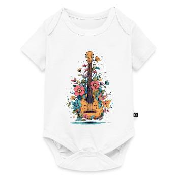 Flowers Guitar in the Magic of Colors - Baby Premium short-sleeve bodysuit - white - Front