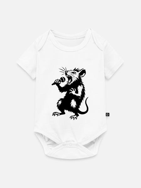 Wolfsänger am Mikro - Baby Premium Kurzarmbody - Weiß