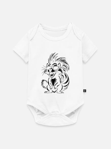 Punk Skunk mit Sonnenbrille - Baby Premium Kurzarmbody - Weiß