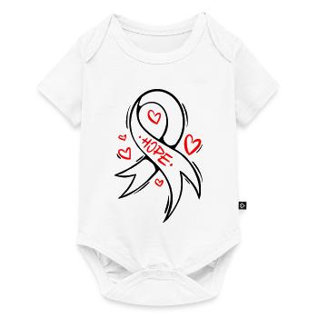 Boucle du cancer du cœur Hope - Body à manches courtes Premium Bébé - blanc - Devant