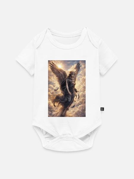 Wächterengel mit Kreuz - Baby Premium Kurzarmbody - Weiß