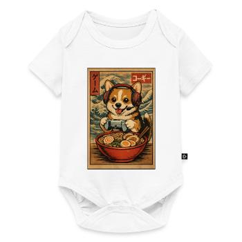 Ramen Corgi Gaming Anime Japanese Noodle Bowl - Baby Premium short-sleeve bodysuit - white - Front