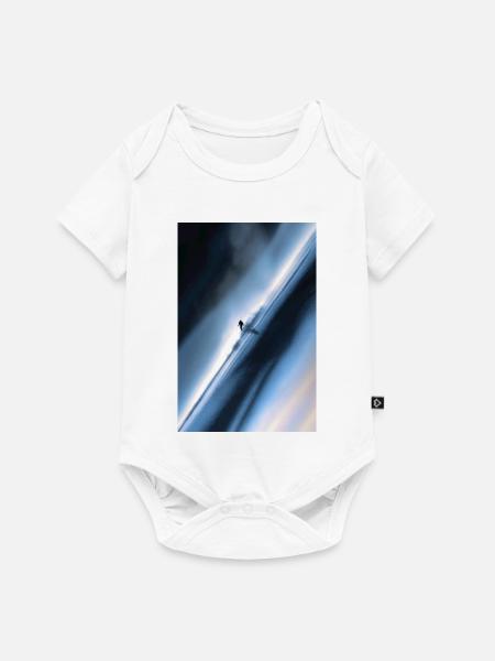 Blauer Diagonal-Schneereiter - Baby Premium Kurzarmbody - Weiß