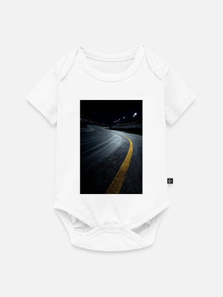Nächtliche Rennstreckenkurve - Baby Premium Kurzarmbody - Weiß