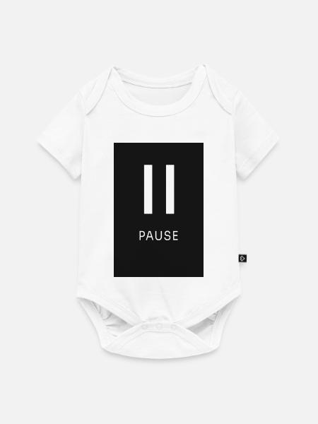 Pause Zeichen Minimal Schwarz - Baby Premium Kurzarmbody - Weiß